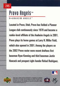 2002 Upper Deck Minor League #245 Provo Angels Back