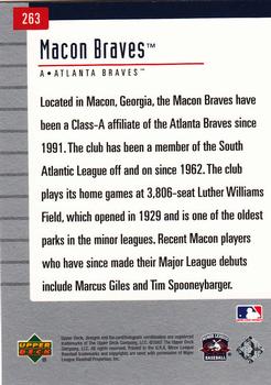 2002 Upper Deck Minor League #263 Macon Braves Back