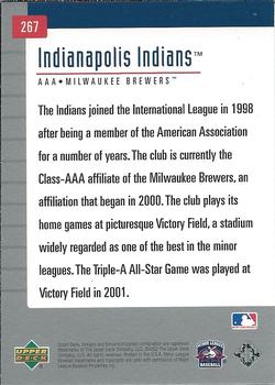 2002 Upper Deck Minor League #267 Indianapolis Indians Back