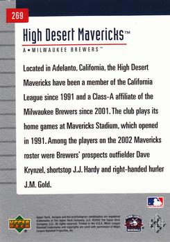 2002 Upper Deck Minor League #269 High Desert Mavericks Back