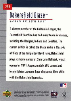 2002 Upper Deck Minor League #286 Bakersfield Blaze Back