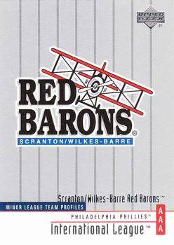 2002 Upper Deck Minor League #344 Scranton/Wilkes-Barre Red Barons Front