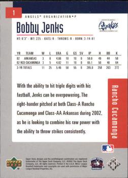 2002 Upper Deck Minor League #1 Bobby Jenks Back