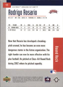 2002 Upper Deck Minor League #11 Rodrigo Rosario Back