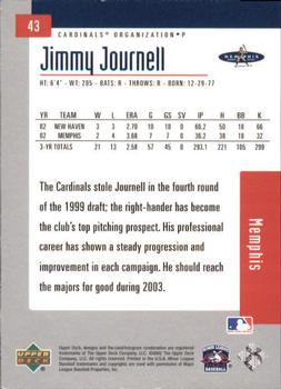 2002 Upper Deck Minor League #43 Jimmy Journell Back