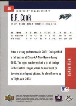 2002 Upper Deck Minor League #46 B.R. Cook Back