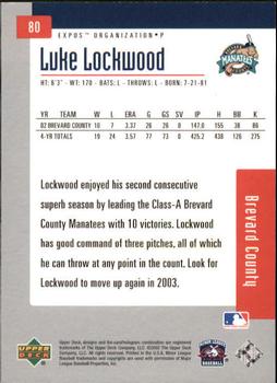 2002 Upper Deck Minor League #80 Luke Lockwood Back
