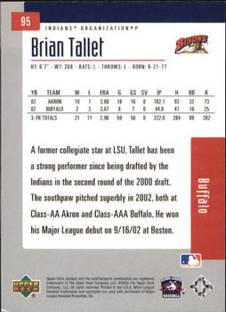 2002 Upper Deck Minor League #95 Brian Tallet Back