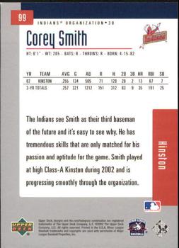 2002 Upper Deck Minor League #99 Corey Smith Back
