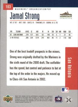 2002 Upper Deck Minor League #103 Jamal Strong Back