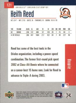 2002 Upper Deck Minor League #121 Keith Reed Back