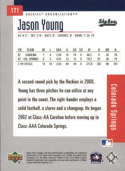2002 Upper Deck Minor League #171 Jason Young Back