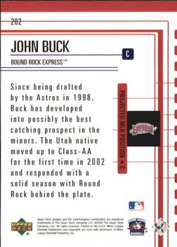 2002 Upper Deck Minor League #202 John Buck Back