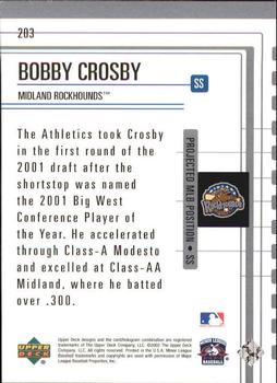 2002 Upper Deck Minor League #203 Bobby Crosby Back