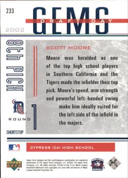 2002 Upper Deck Minor League #233 Scott Moore Back