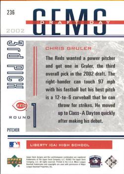 2002 Upper Deck Minor League #236 Chris Gruler Back