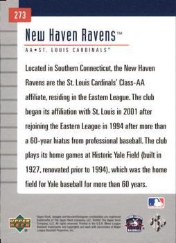 2002 Upper Deck Minor League #273 New Haven Ravens Back
