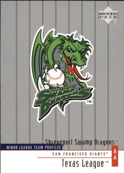 2002 Upper Deck Minor League #307 Shreveport Swamp Dragons Front