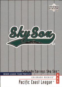 2002 Upper Deck Minor League #370 Colorado Springs Sky Sox Front