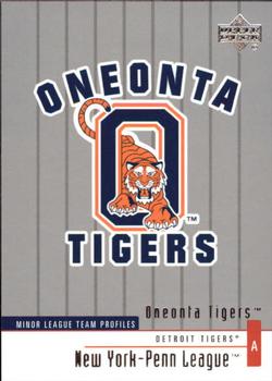 2002 Upper Deck Minor League #384 Oneonta Tigers Front