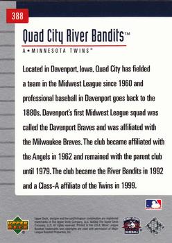 2002 Upper Deck Minor League #388 Quad City River Bandits Back