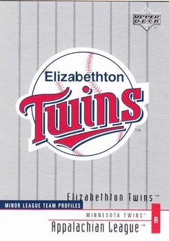 2002 Upper Deck Minor League #389 Elizabethton Twins Front
