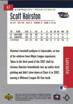 2002 Upper Deck Minor League #67 Scott Hairston Back