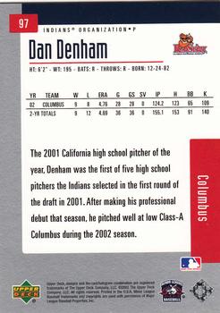2002 Upper Deck Minor League #97 Dan Denham Back