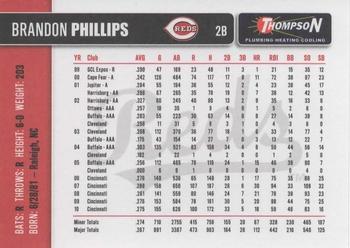 2011 Thompson Plumbing Cincinnati Reds #NNO Brandon Phillips Back