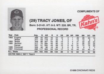 1988 Kahn's Cincinnati Reds #NNO Tracy Jones Back
