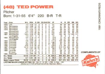 1991 Kahn's Cincinnati Reds #NNO Ted Power Back