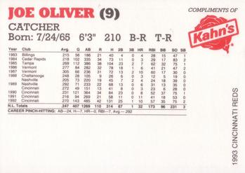 1993 Kahn's Cincinnati Reds #NNO Joe Oliver Back