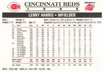 1995 Kahn's Cincinnati Reds #NNO Lenny Harris Back