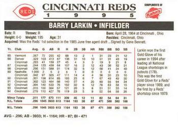 1995 Kahn's Cincinnati Reds #NNO Barry Larkin Back