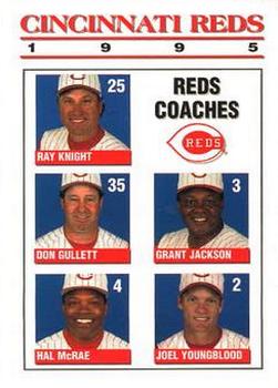1995 Kahn's Cincinnati Reds #NNO Coaches (Ray Knight / Don Gullett / Grant Jackson / Hal McRae / Joel Youngblood) Front