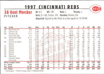 1997 Kahn's Cincinnati Reds #NNO Kent Mercker Back