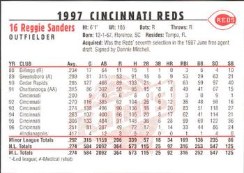 1997 Kahn's Cincinnati Reds #NNO Reggie Sanders Back