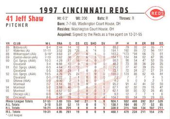 1997 Kahn's Cincinnati Reds #NNO Jeff Shaw Back