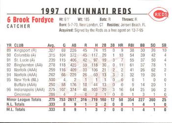 1997 Kahn's Cincinnati Reds #NNO Brook Fordyce Back
