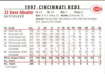 1997 Kahn's Cincinnati Reds #NNO Steve Gibralter Back