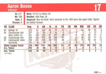 1998 Kahn's Cincinnati Reds #NNO Aaron Boone Back