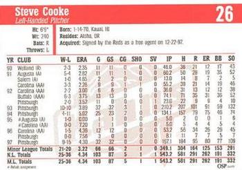 1998 Kahn's Cincinnati Reds #NNO Steve Cooke Back