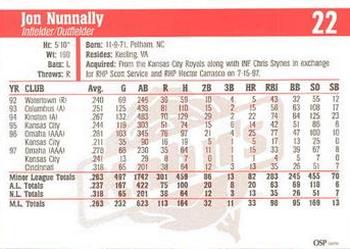 1998 Kahn's Cincinnati Reds #NNO Jon Nunnally Back