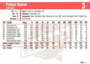 1998 Kahn's Cincinnati Reds #NNO Pokey Reese Back