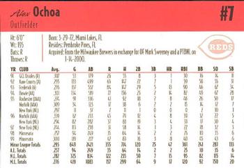 2000 Kahn's Cincinnati Reds #NNO Alex Ochoa Back