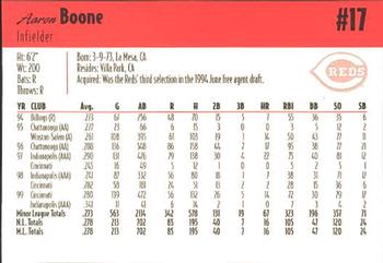 2000 Kahn's Cincinnati Reds #NNO Aaron Boone Back