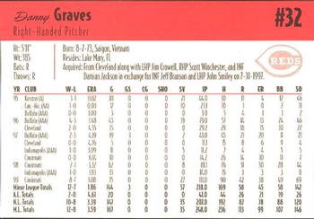 2000 Kahn's Cincinnati Reds #NNO Danny Graves Back