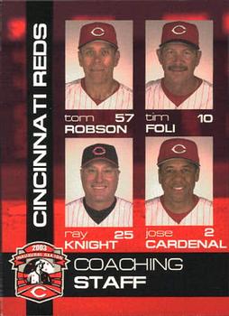 2003 Kahn's Cincinnati Reds #NNO Tom Robson / Tim Foli / Ray Knight / Jose Cardenal Front