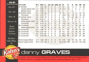 2003 Kahn's Cincinnati Reds #NNO Danny Graves Back
