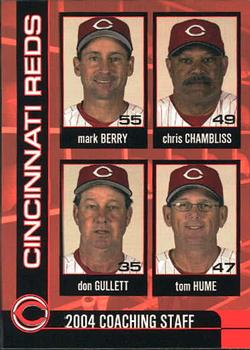 2004 Kahn's Cincinnati Reds #NNO Mark Berry / Chris Chambliss / Don Gullett / Tom Hume Front